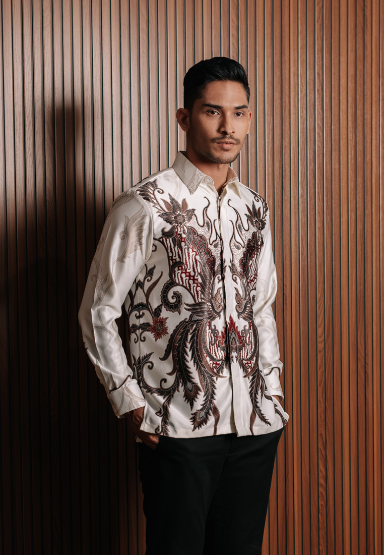 Hadinata Batik Pria Kemeja Panjang Furing Semi Sutra Mahesya Maa-3